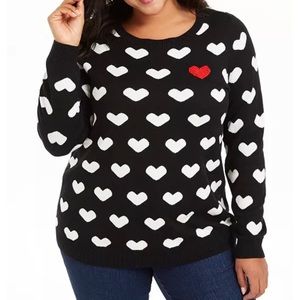 Charter Club Plus Size Heart-Pin Sweater